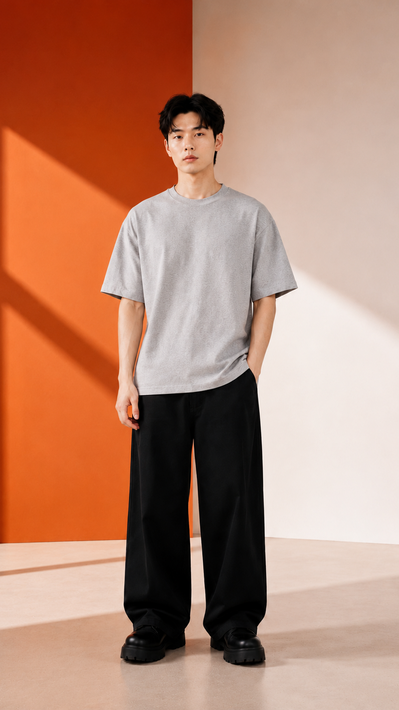 260 GSM UNISEX GREY COTTON OVERSIZED TSHIRT