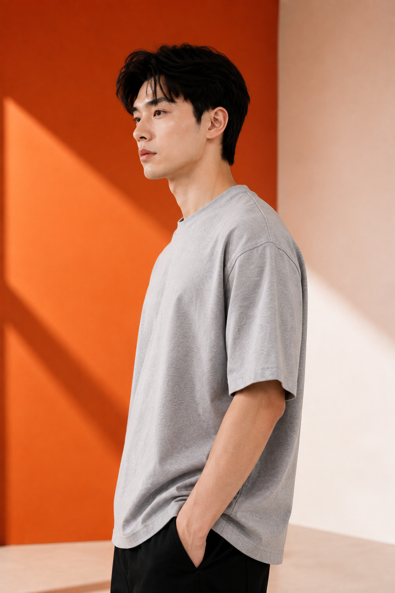 260 GSM UNISEX GREY COTTON OVERSIZED TSHIRT