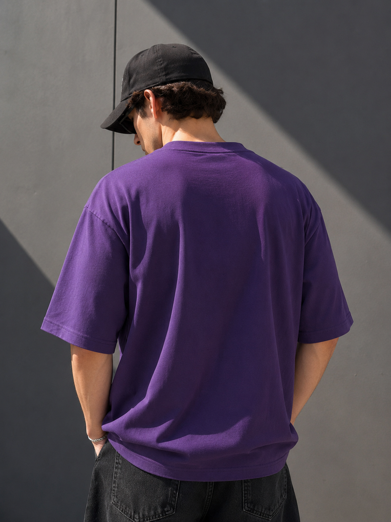 260 GSM UNISEX PURPLE COTTON OVERSIZED TSHIRT