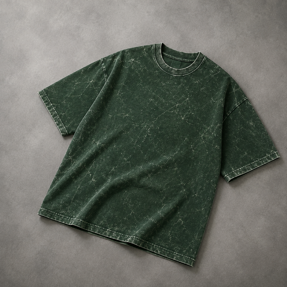 260 GSM ACID WASH BOTTLE GREEN UNISEX COTTON OVERSIZED TSHIRT