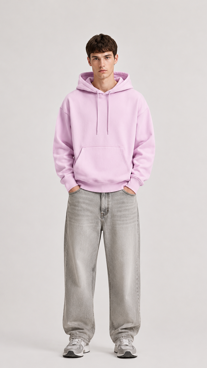 400 GSM BABY PINK PREMIUM UNISEX OVERSIZED HOODIE