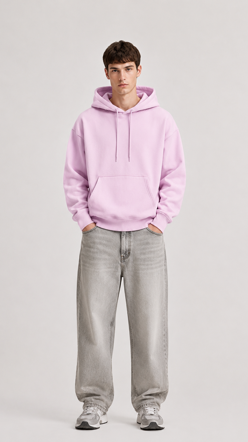 400 GSM BABY PINK PREMIUM UNISEX OVERSIZED HOODIE