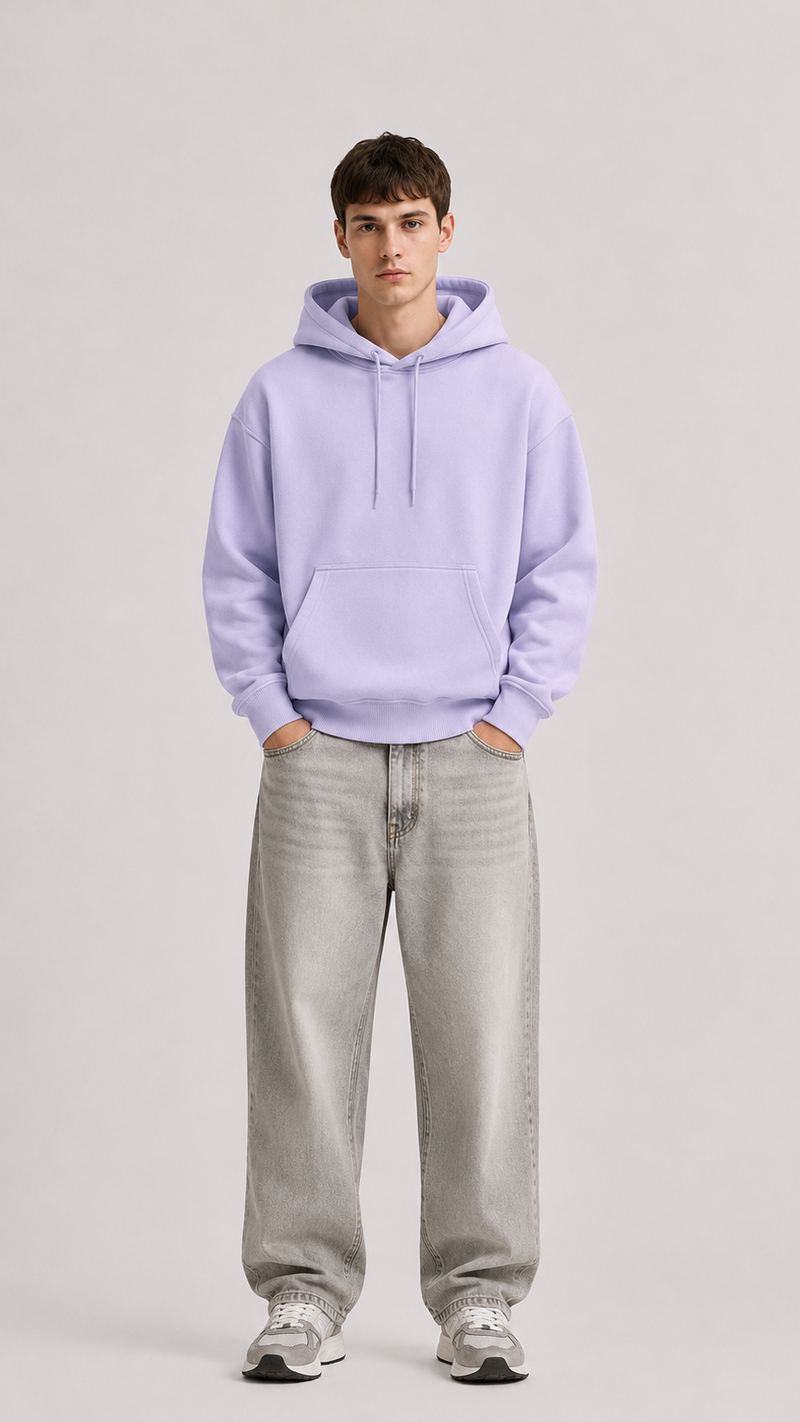 400 GSM LAVENDER PREMIUM UNISEX OVERSIZED HOODIE