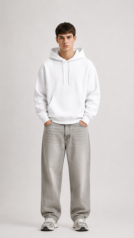 400 GSM WHITE PREMIUM UNISEX OVERSIZED HOODIE