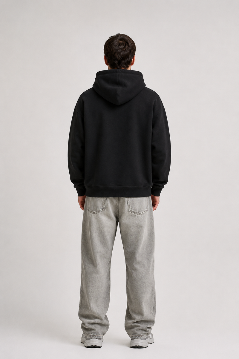 400 GSM BLACK PREMIUM UNISEX OVERSIZED HOODIE