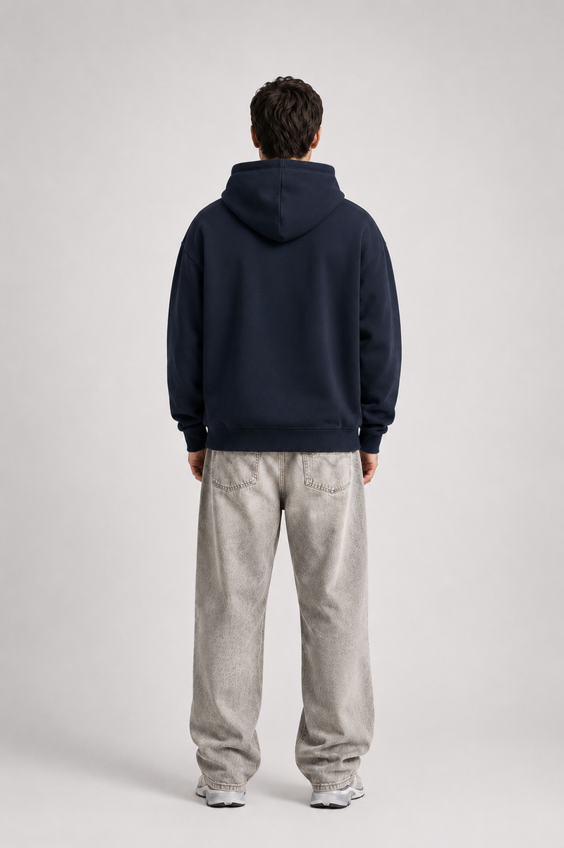 400 GSM NAVY BLUE PREMIUM UNISEX OVERSIZED HOODIE