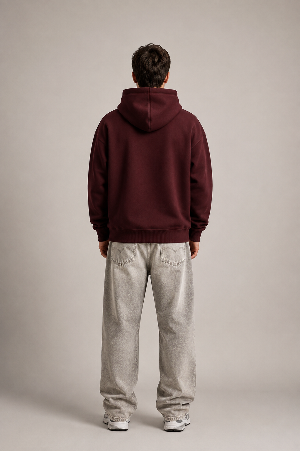 400 GSM MAROON PREMIUM UNISEX OVERSIZED HOODIE