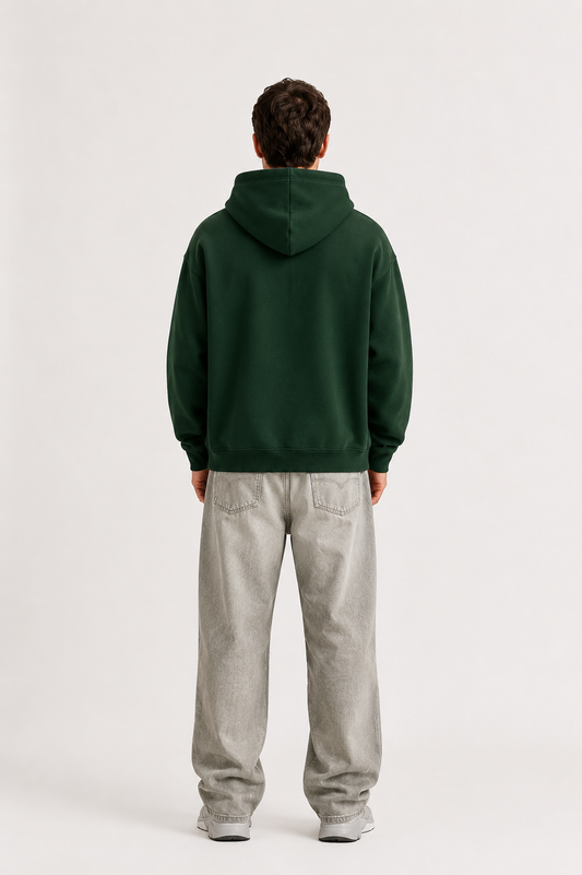 400 GSM BOTTLE GREEN PREMIUM UNISEX OVERSIZED HOODIE