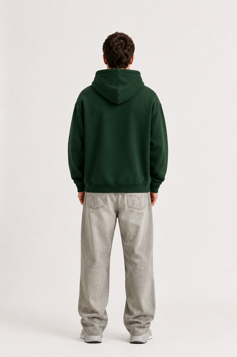 400 GSM BOTTLE GREEN PREMIUM UNISEX OVERSIZED HOODIE