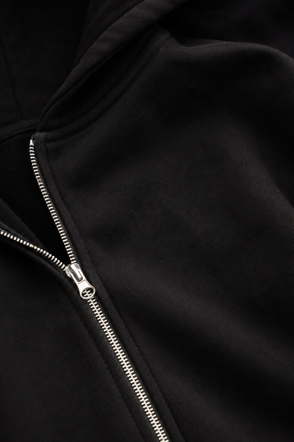 400 GSM UNISEX BLACK PREMIUM COTTON ZIP HOODIE
