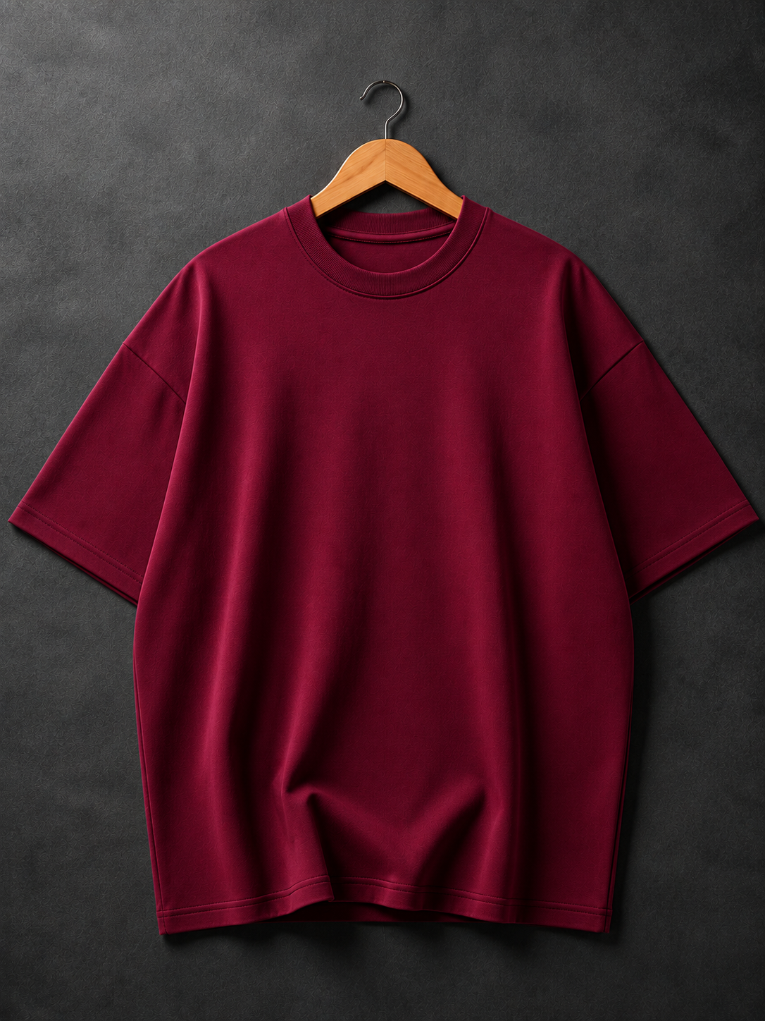 260 GSM UNISEX MAROON COTTON OVERSIZED TSHIRT