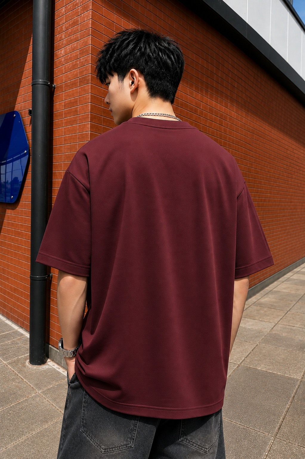 260 GSM UNISEX MAROON COTTON OVERSIZED TSHIRT
