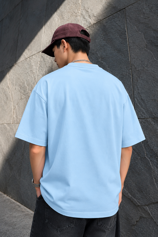 260 GSM UNISEX BABY BLUE COTTON OVERSIZED TSHIRT