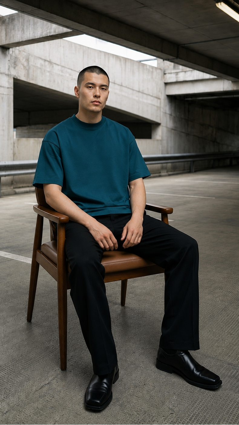 260 GSM UNISEX PETROL BLUE COTTON OVERSIZED TSHIRT