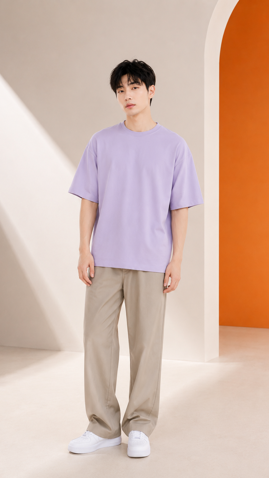 260 GSM UNISEX LAVENDER COTTON OVERSIZED TSHIRT