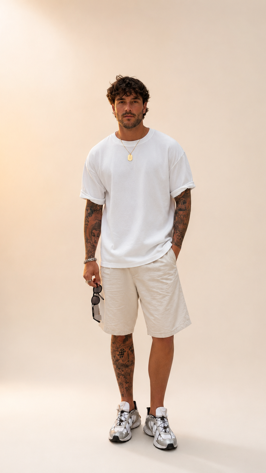 260 GSM UNISEX WHITE COTTON OVERSIZED TSHIRT