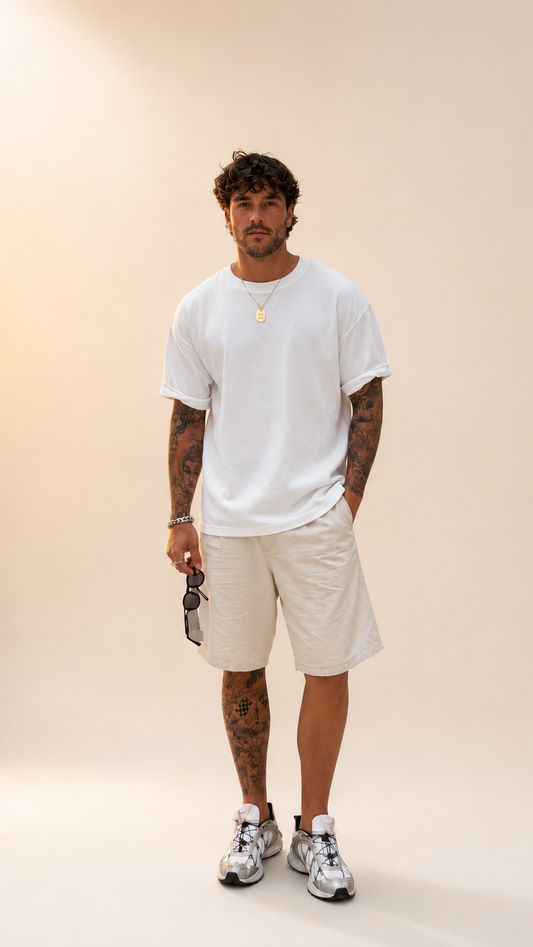 260 GSM UNISEX WHITE COTTON OVERSIZED TSHIRT