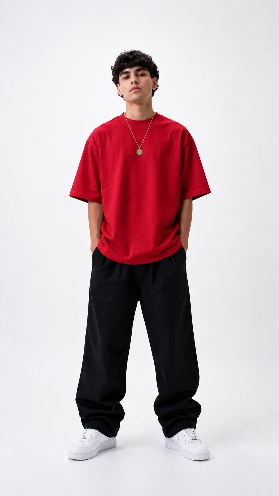 260 GSM UNISEX RED COTTON OVERSIZED TSHIRT