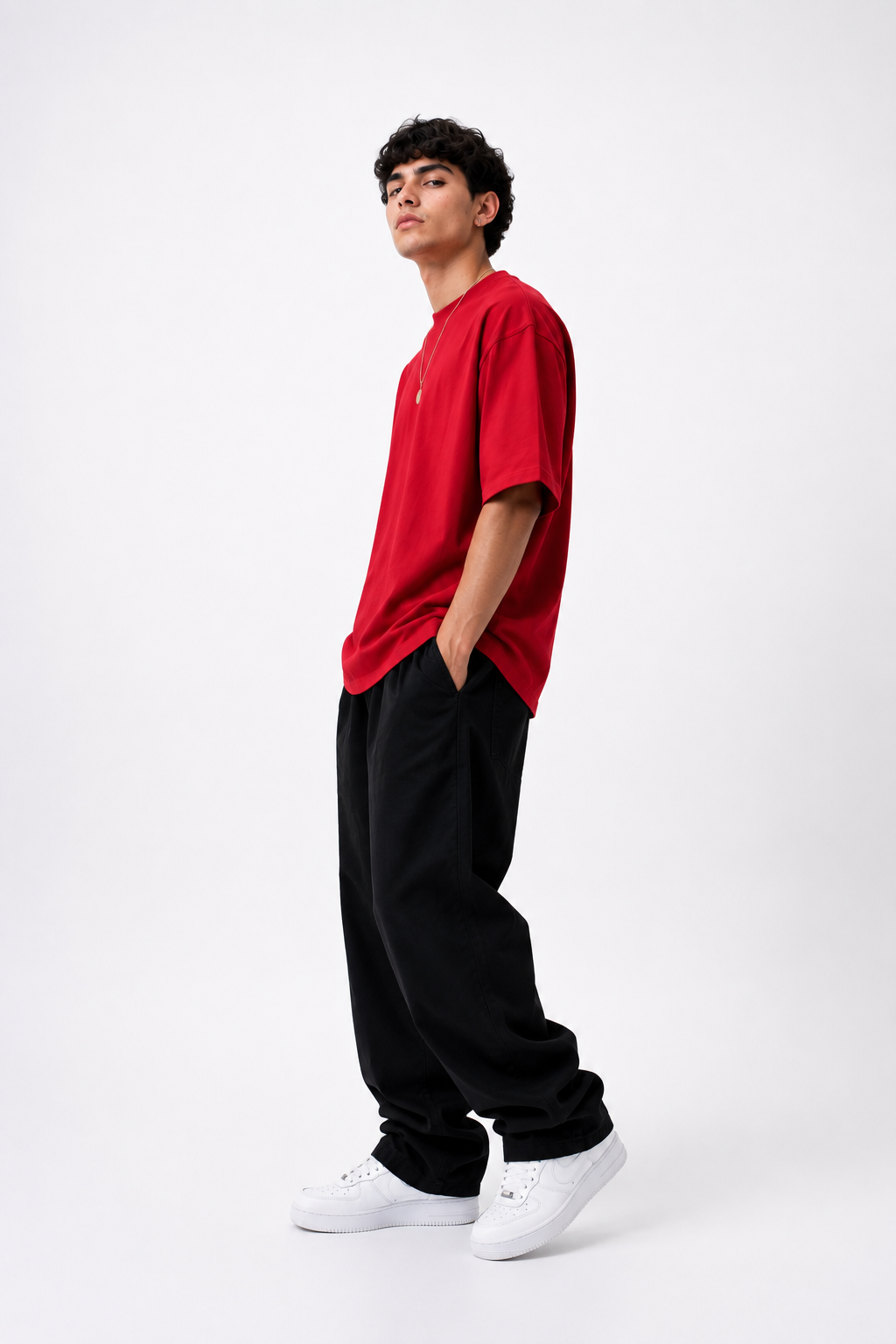 260 GSM UNISEX RED COTTON OVERSIZED TSHIRT