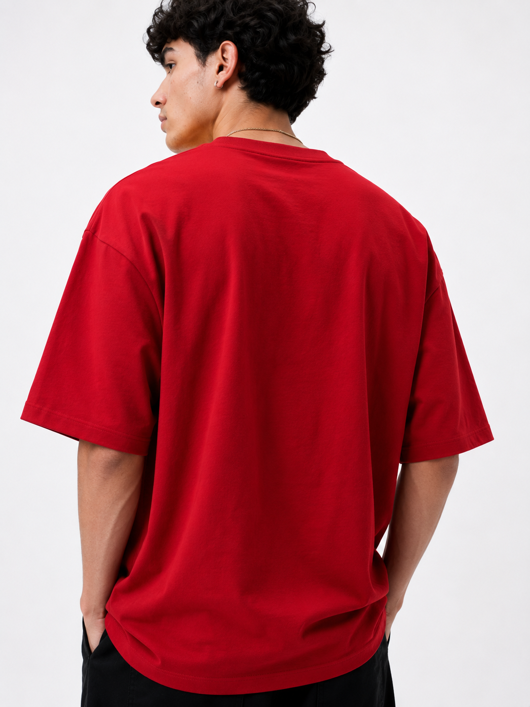 260 GSM UNISEX RED COTTON OVERSIZED TSHIRT