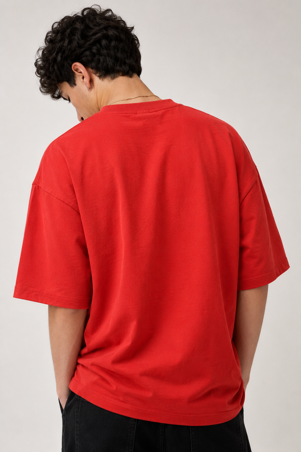 260 GSM UNISEX RED COTTON OVERSIZED TSHIRT