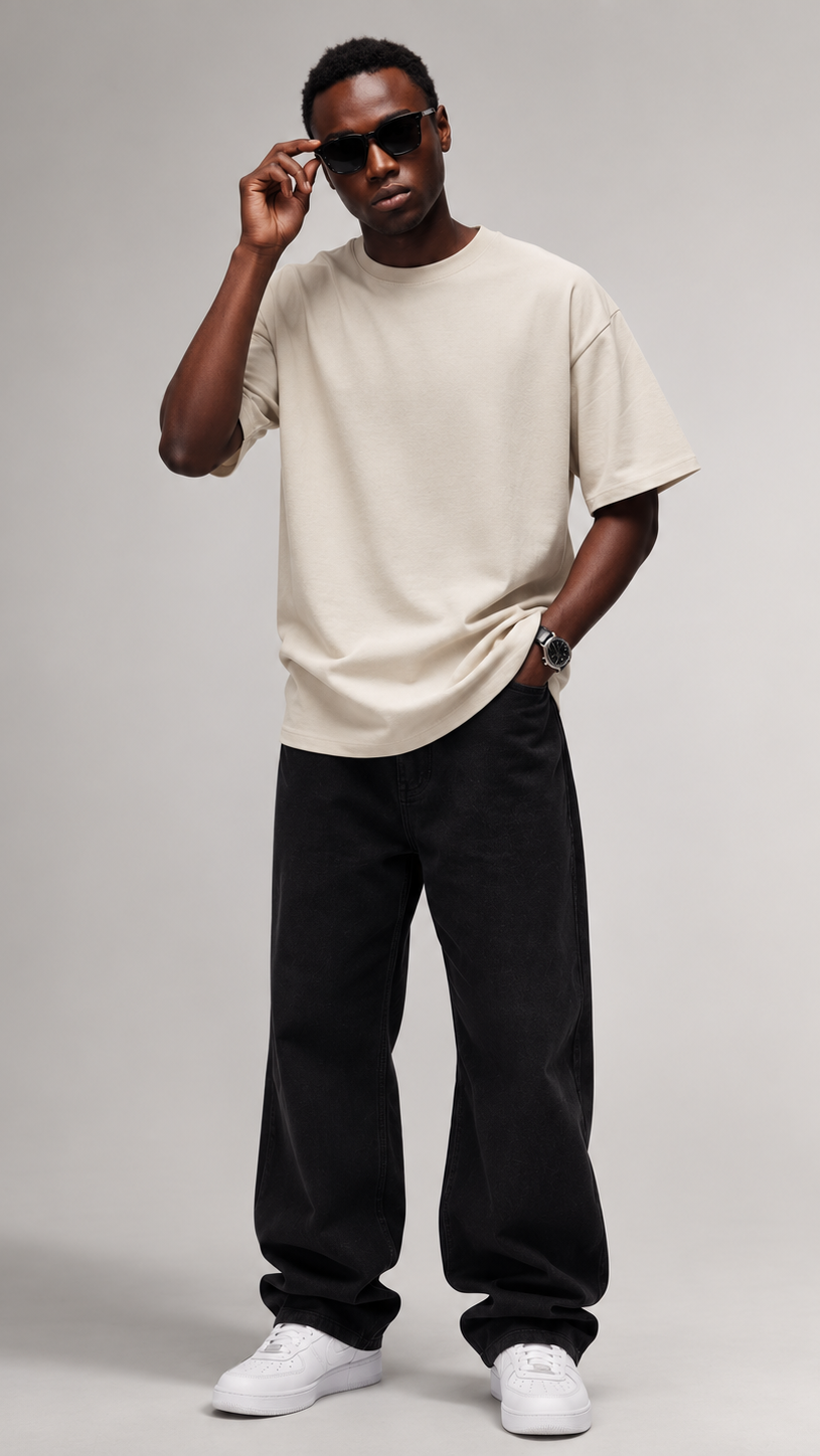 260 GSM UNISEX OFF WHITE COTTON OVERSIZED TSHIRT
