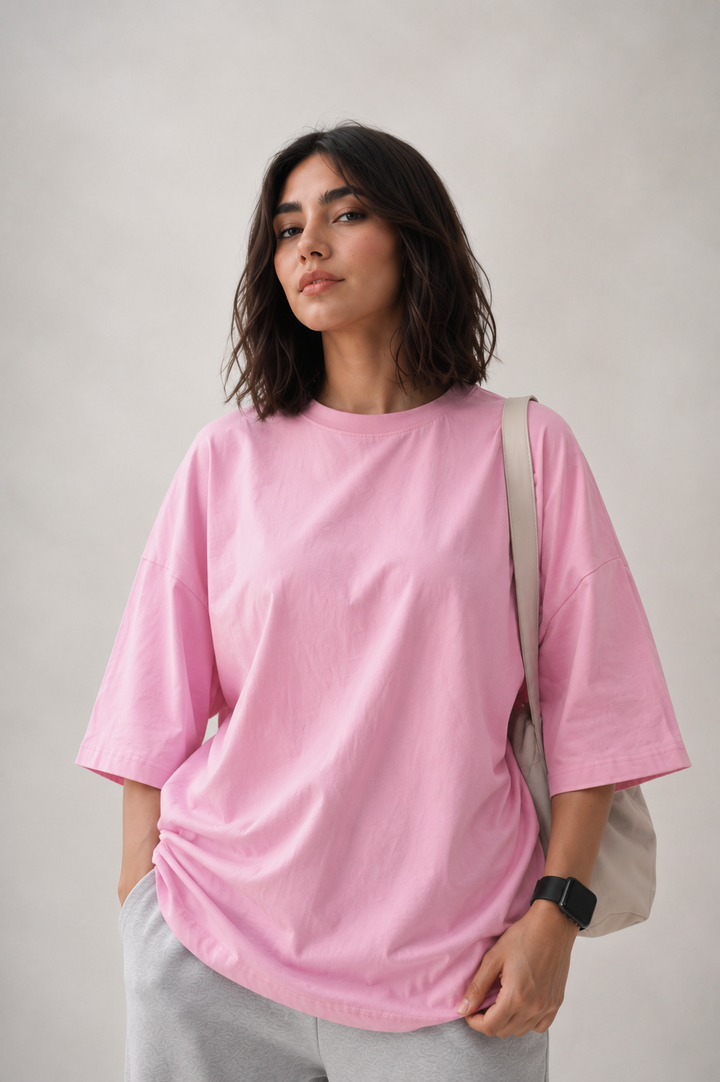 260 GSM UNISEX BABY PINK COTTON OVERSIZED TSHIRT